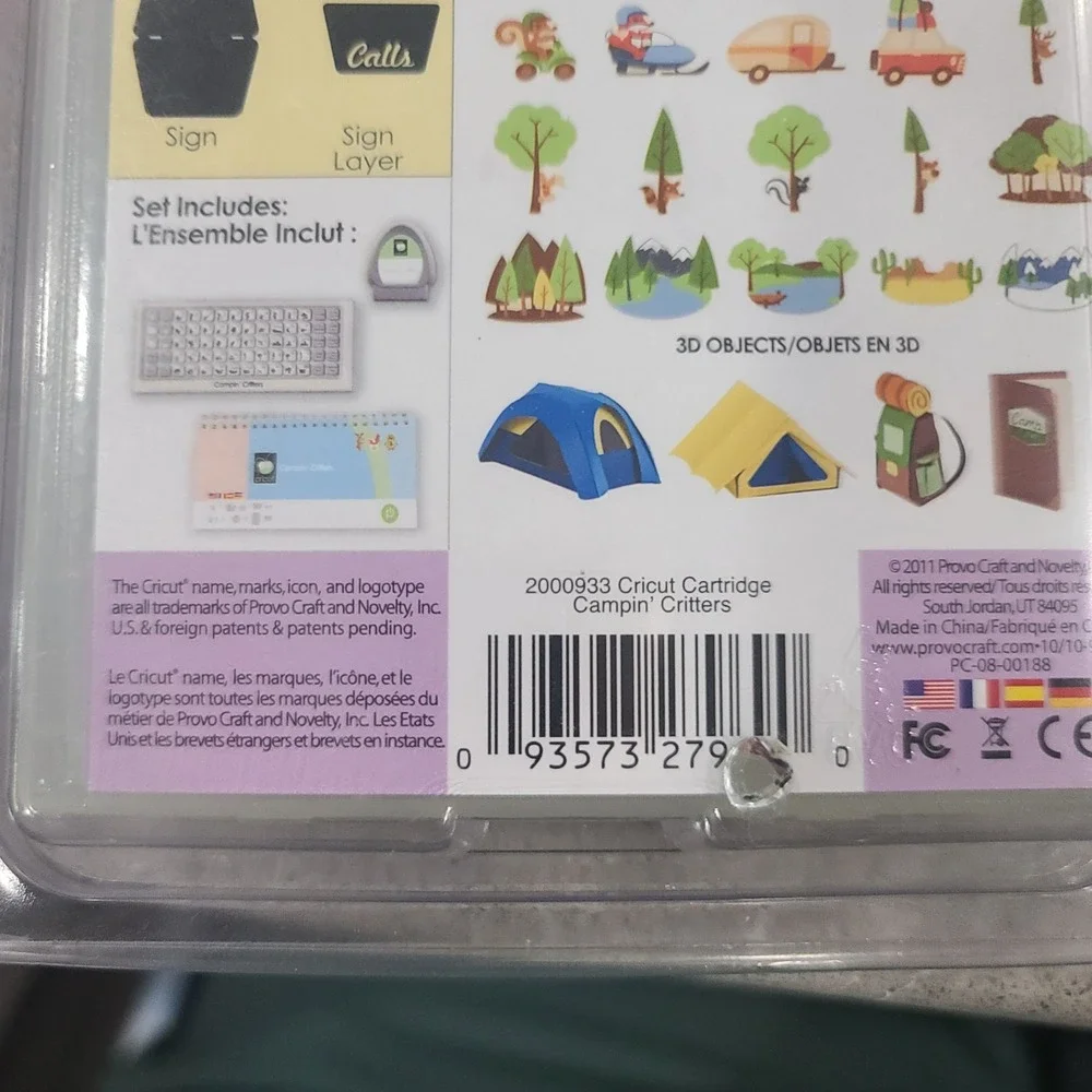Cricut Cartridge Campin' Critters New Sealed Cartridge Camping Provo Craft